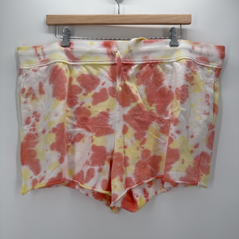 BP. 3X Tie Dye Cotton Stretch‎ Pull-On Shorts Coral Pink Yellow White Casual